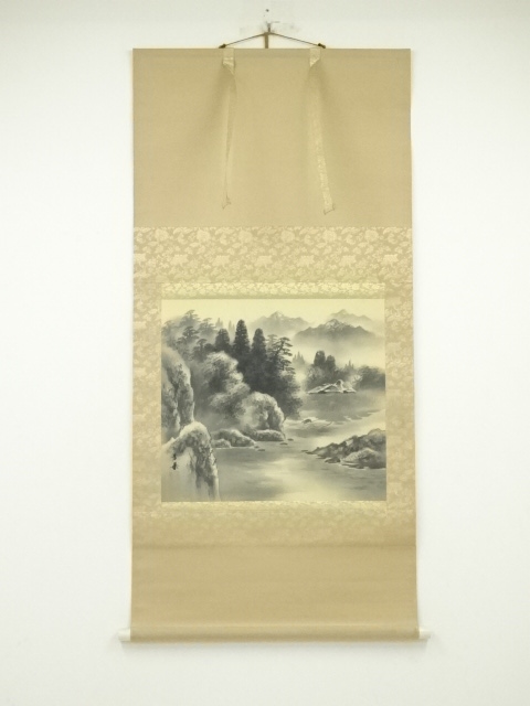 JAPANESE HANGING SCROLL / HAND PAINTED / LANDSCAPE